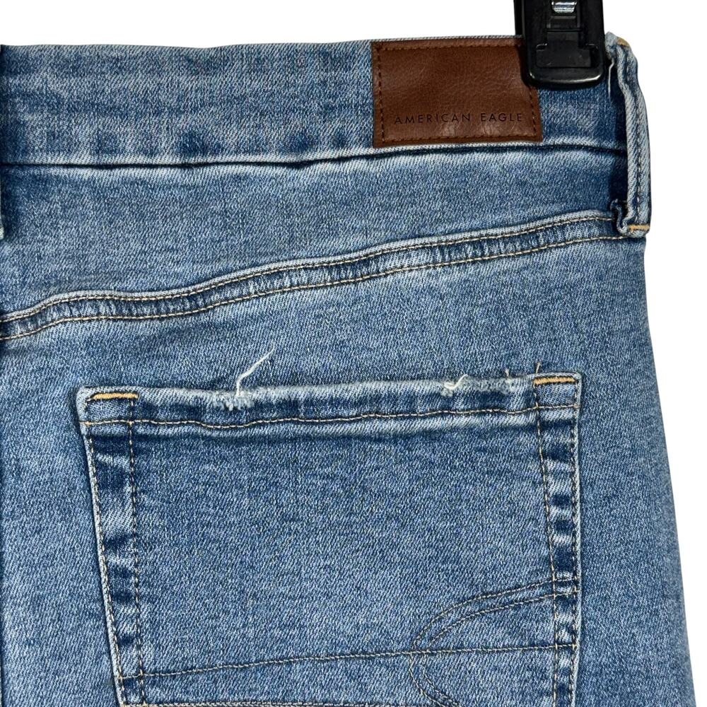 American Eagle SZ 12 SHORT Super Hi-Rise Jeggings Jeans Stretch Zip-Fly Whisker - Picture 7 of 11